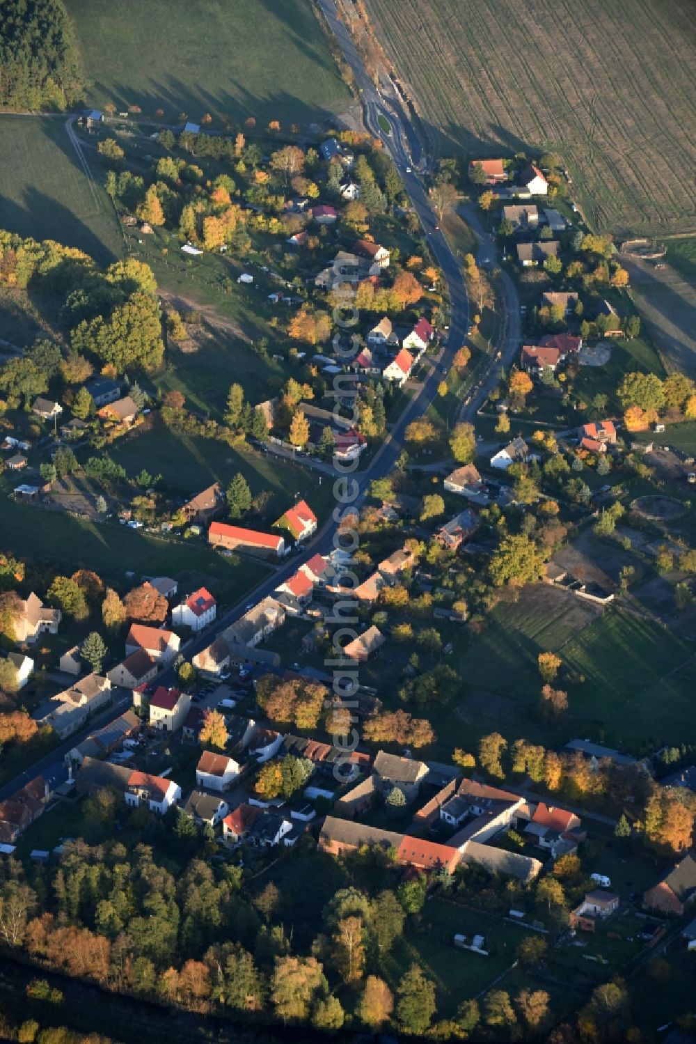 Stangenhagen from above - Village view of Stangenhagen in the state Brandenburg