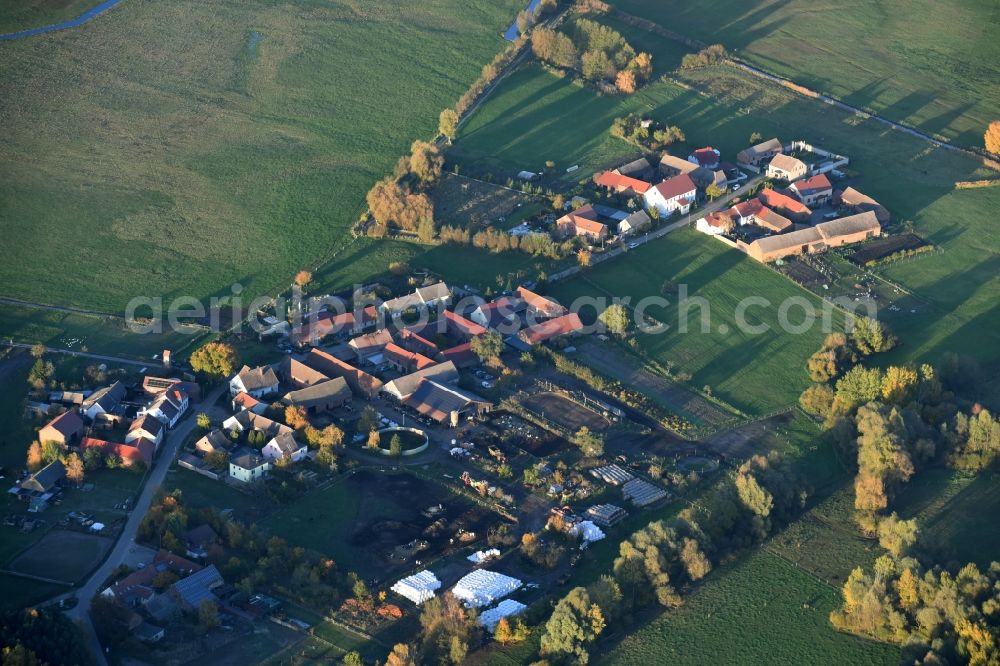 Stangenhagen from the bird's eye view: Village view of Stangenhagen in the state Brandenburg