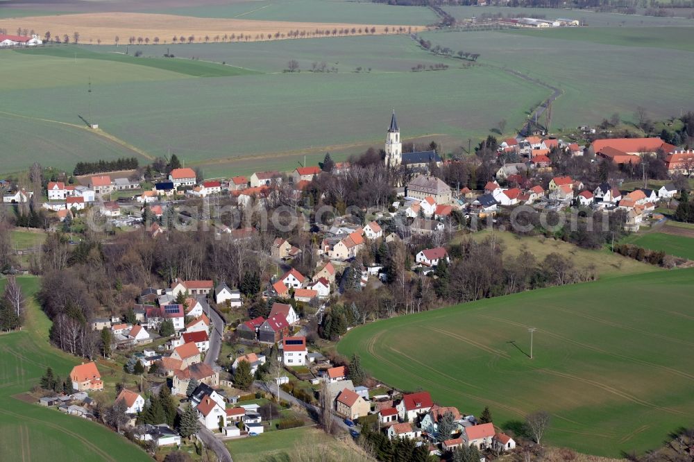 Stauchitz from above - Village view of Staucha in the state Saxony