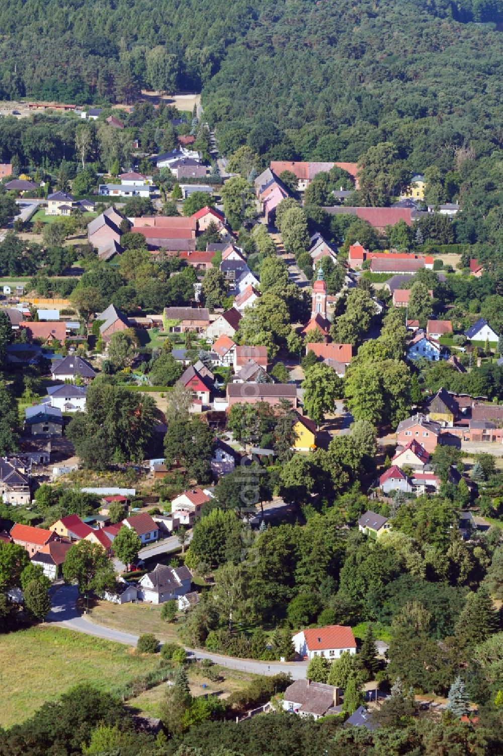 Aerial image Stechow-Ferchesar - Village view in Stechow-Ferchesar in the state Brandenburg, Germany