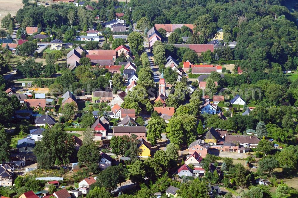 Aerial photograph Stechow-Ferchesar - Village view in Stechow-Ferchesar in the state Brandenburg, Germany