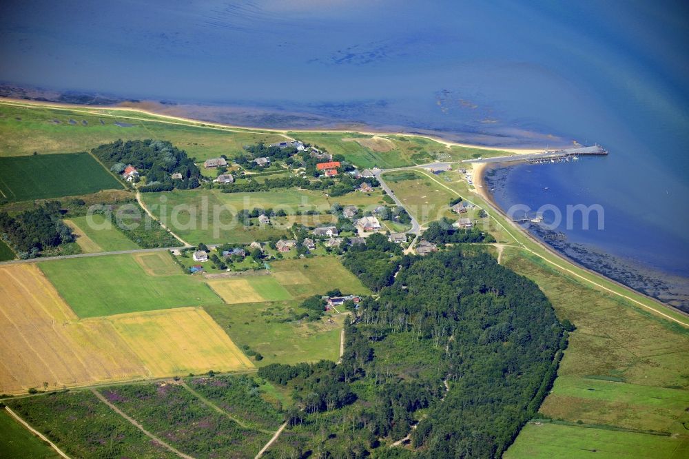 Aerial image Nebel - Village view of Steenodde at the North Sea coast in the state Schleswig-Holstein