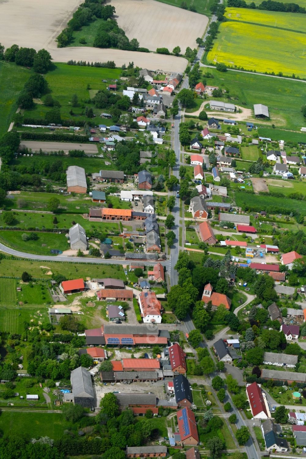 Steffenshagen from above - Village view in Steffenshagen in the state Brandenburg, Germany