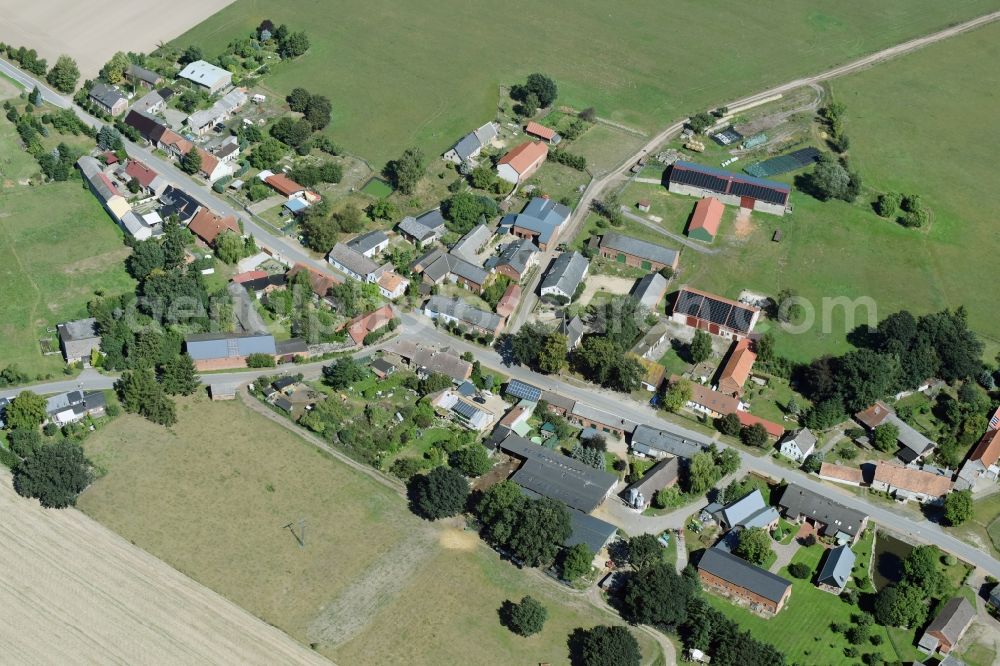 Strehlen from above - View of the village of Strehlen in the state of Brandenburg