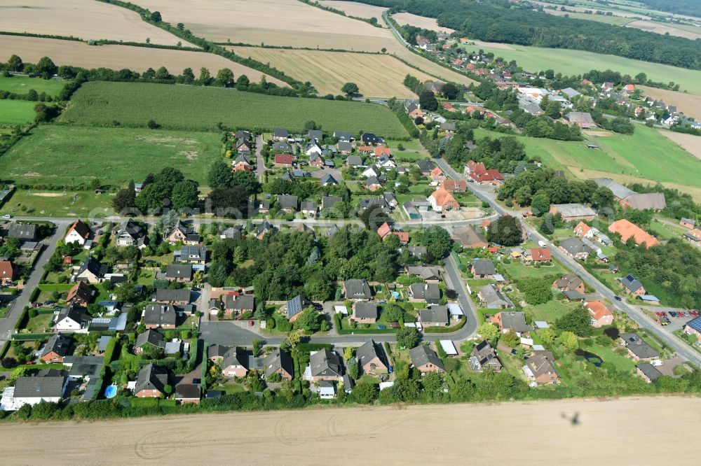 Talkau from the bird's eye view: Village view of Talkau in the state Schleswig-Holstein