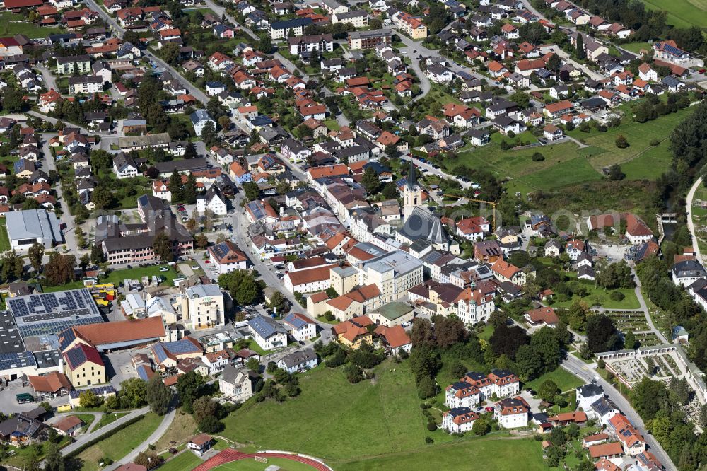 Teisendorf from above - Village view in Teisendorf in the state Bavaria, Germany