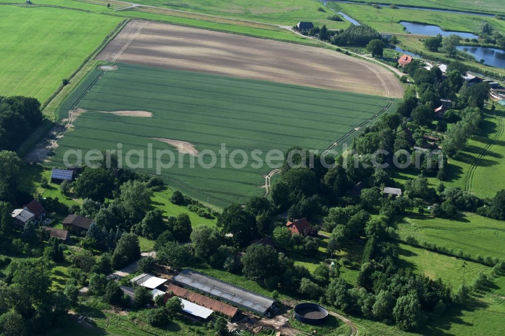 Teldau from the bird's eye view: Village view of Teldau in the state Mecklenburg - Western Pomerania