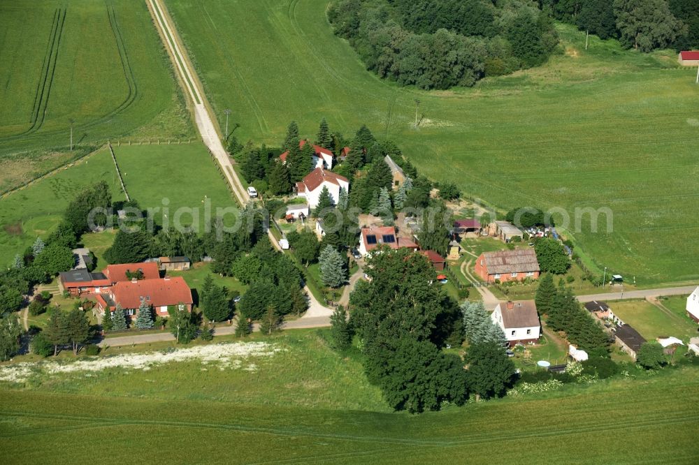 Teldau from the bird's eye view: Village view of Teldau in the state Mecklenburg - Western Pomerania