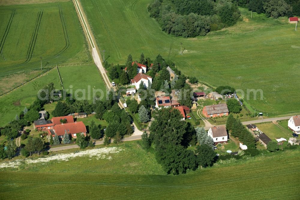 Aerial image Teldau - Village view of Teldau in the state Mecklenburg - Western Pomerania