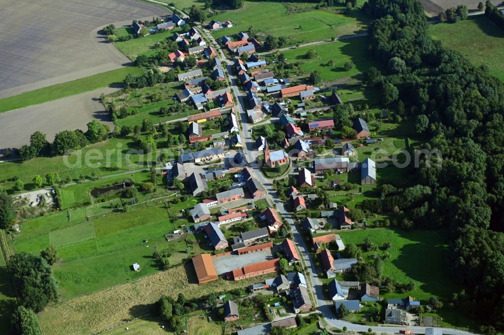 Telschow from above - Village view in Telschow in the state Brandenburg, Germany