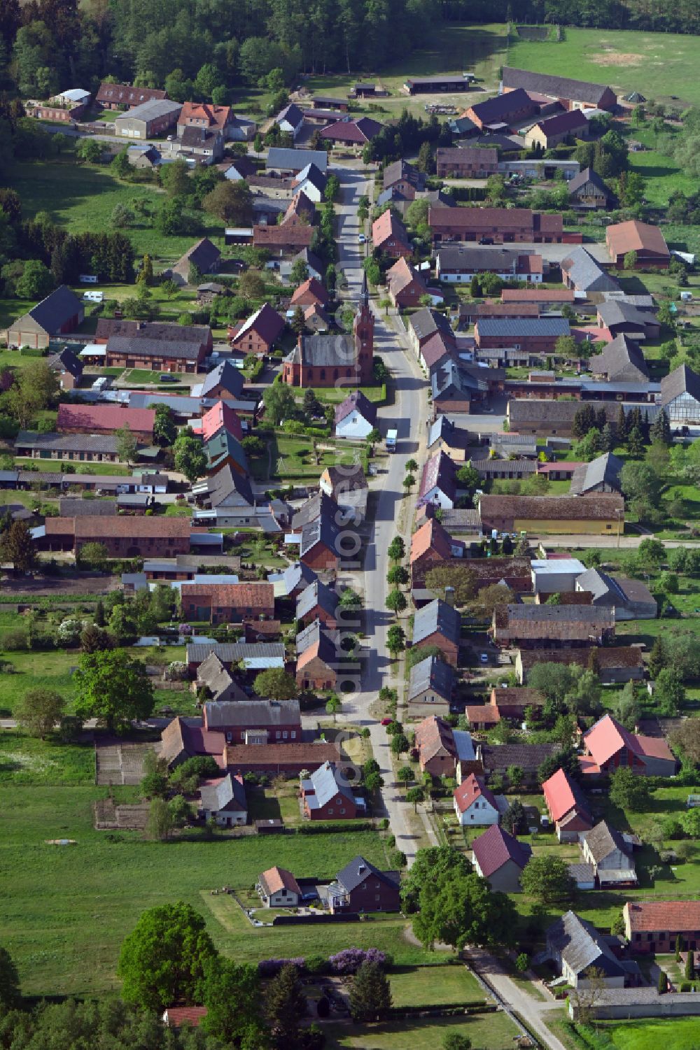 Aerial photograph Telschow - Village view in Telschow in the state Brandenburg, Germany