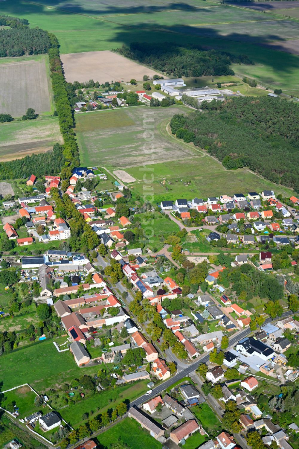 Aerial photograph Telz - Village view in Telz in the state Brandenburg, Germany