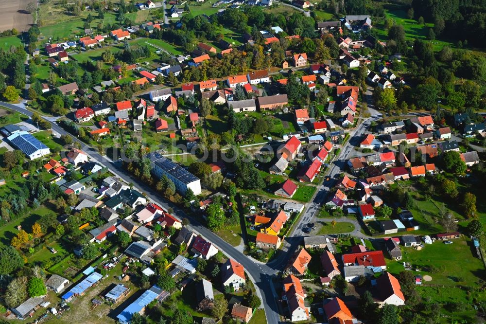 Aerial image Temnitzquell - Village view in Temnitzquell in the state Brandenburg, Germany