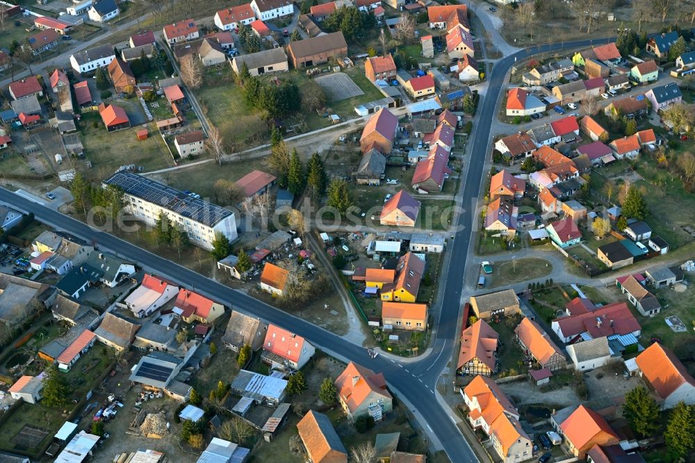 Temnitzquell from the bird's eye view: Village view in Temnitzquell in the state Brandenburg, Germany