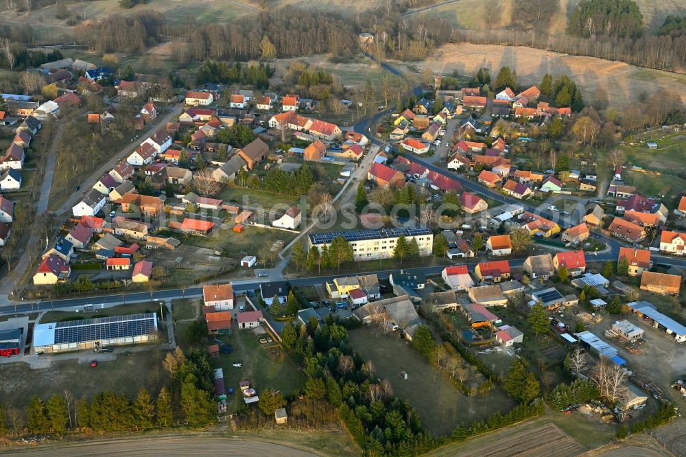 Temnitzquell from above - Village view in Temnitzquell in the state Brandenburg, Germany