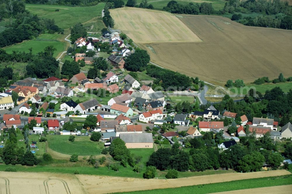 Tiefensee from above - Village view of Tiefensee in the state Saxony