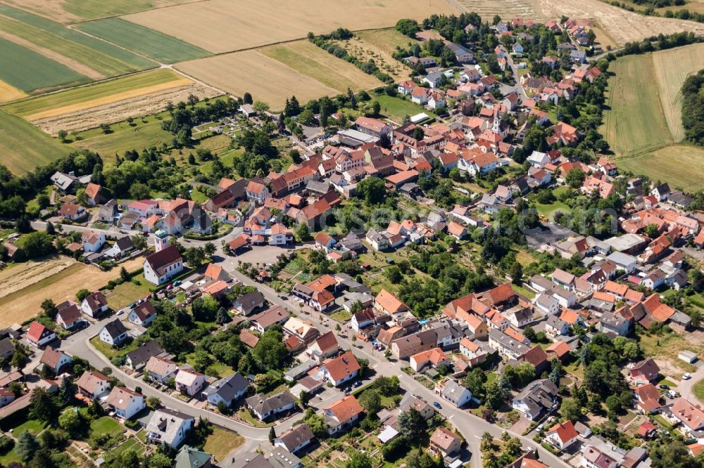 Tiefenthal from above - Village view in Tiefenthal in the state Rhineland-Palatinate, Germany