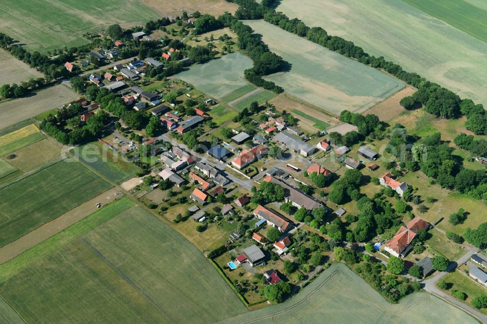 Trieplatz from above - Village view in Trieplatz in the state Brandenburg, Germany