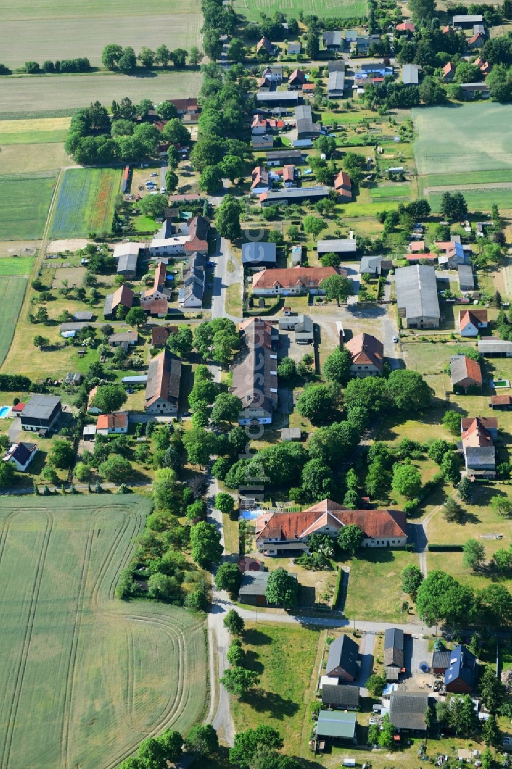 Aerial image Trieplatz - Village view in Trieplatz in the state Brandenburg, Germany