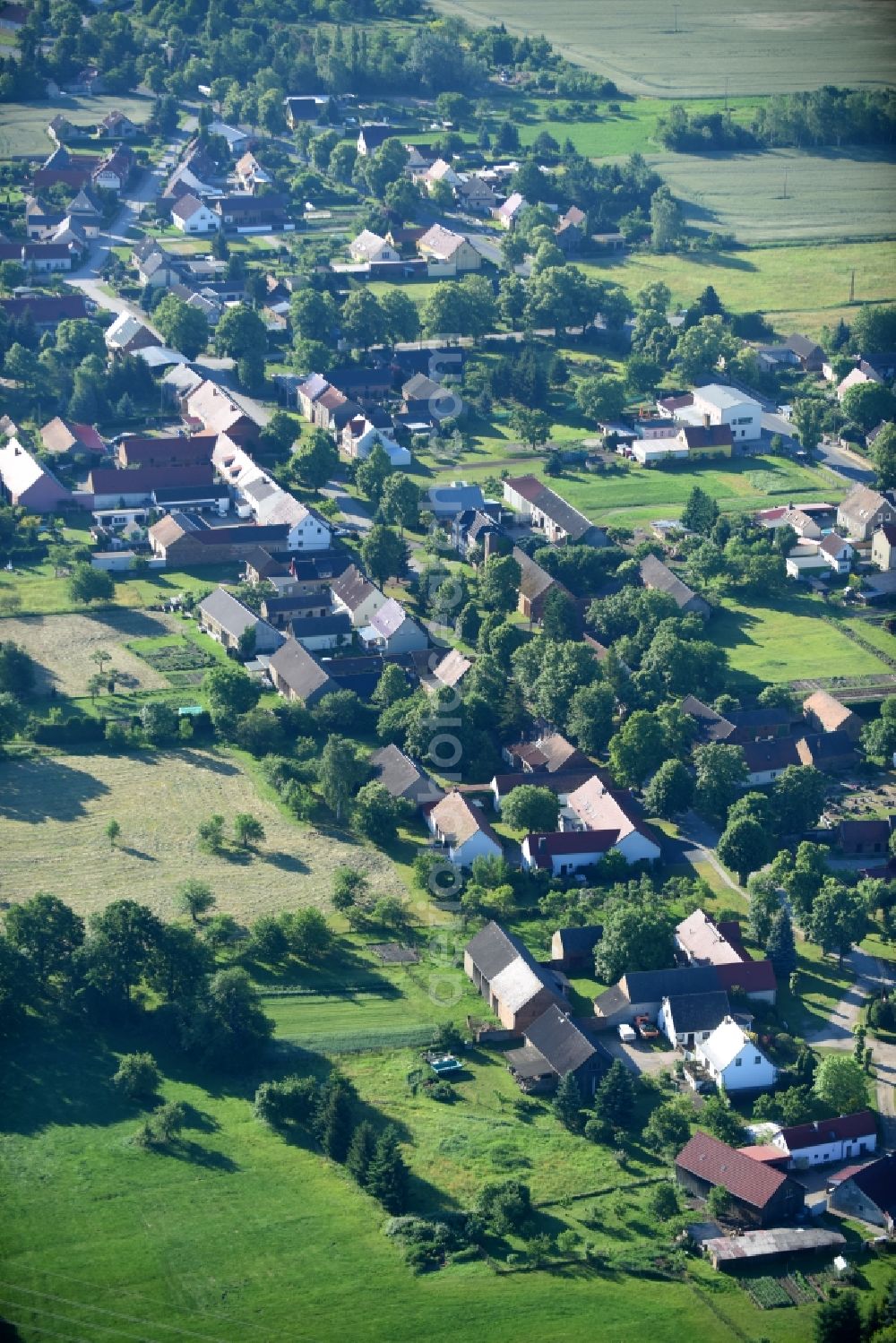 Uckro from above - Village view in Uckro in the state Brandenburg, Germany