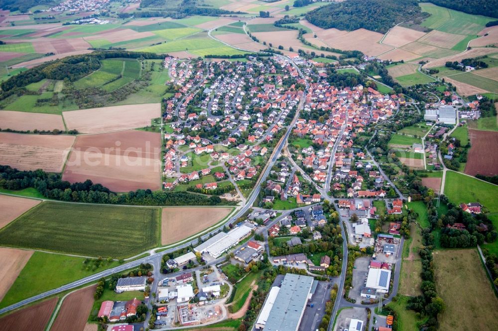 Aerial photograph Uettingen - Village view in Uettingen in the state Bavaria, Germany