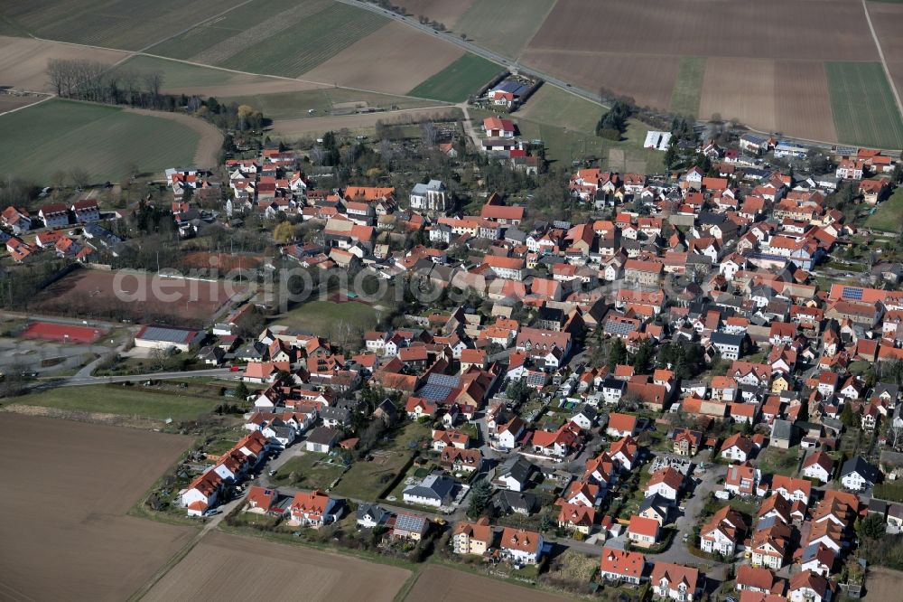 Aerial image Undenheim - Village view of Undenheim in the state Rhineland-Palatinate