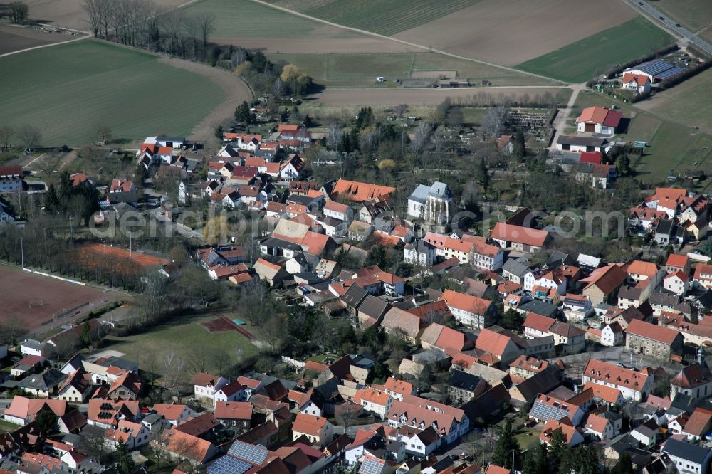 Undenheim from above - Village view of Undenheim in the state Rhineland-Palatinate