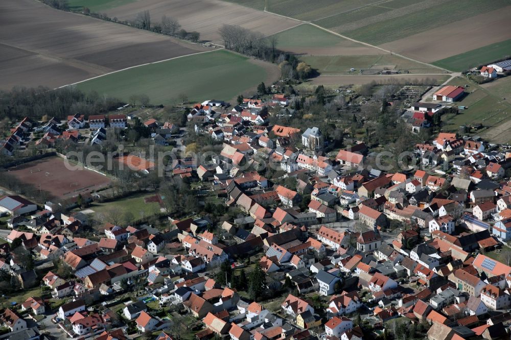 Aerial image Undenheim - Village view of Undenheim in the state Rhineland-Palatinate