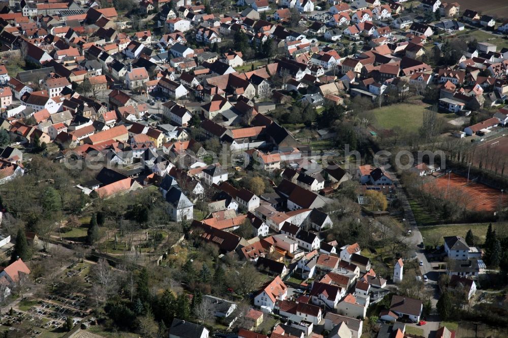 Aerial photograph Undenheim - Village view of Undenheim in the state Rhineland-Palatinate