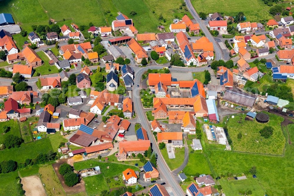 Vasbeck from the bird's eye view: Village view in Vasbeck in the state Hesse, Germany