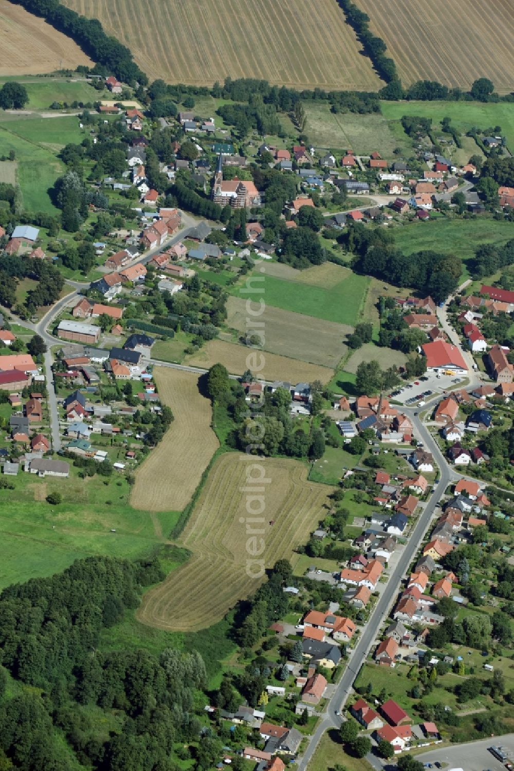 Aerial image Vellahn - Village view of Vellahn in the state Mecklenburg - Western Pomerania