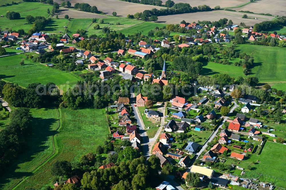 Vellahn from the bird's eye view: Village view of Vellahn in the state Mecklenburg - Western Pomerania