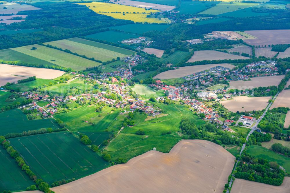 Vellahn from above - Village view of Vellahn in the state Mecklenburg - Western Pomerania