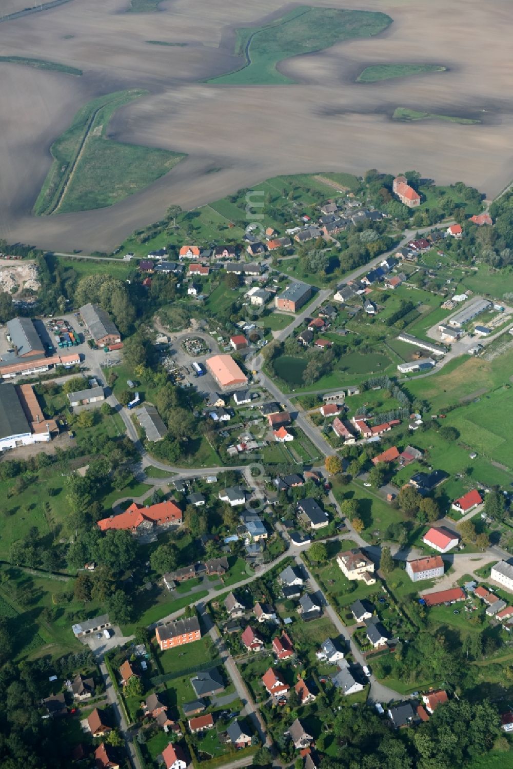 Vielist from above - Village view in Vielist in the state Mecklenburg - Western Pomerania, Germany