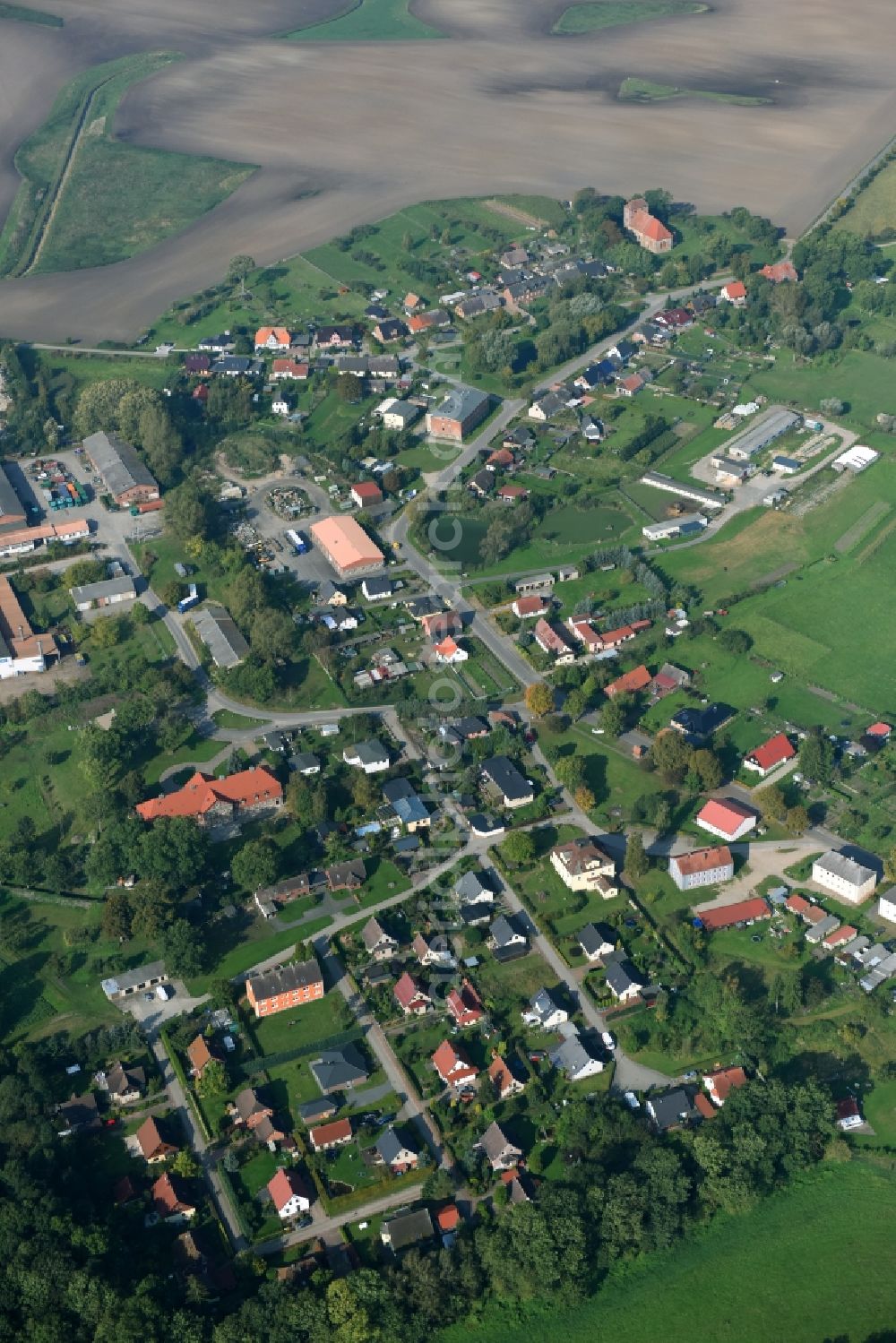 Vielist from the bird's eye view: Village view in Vielist in the state Mecklenburg - Western Pomerania, Germany