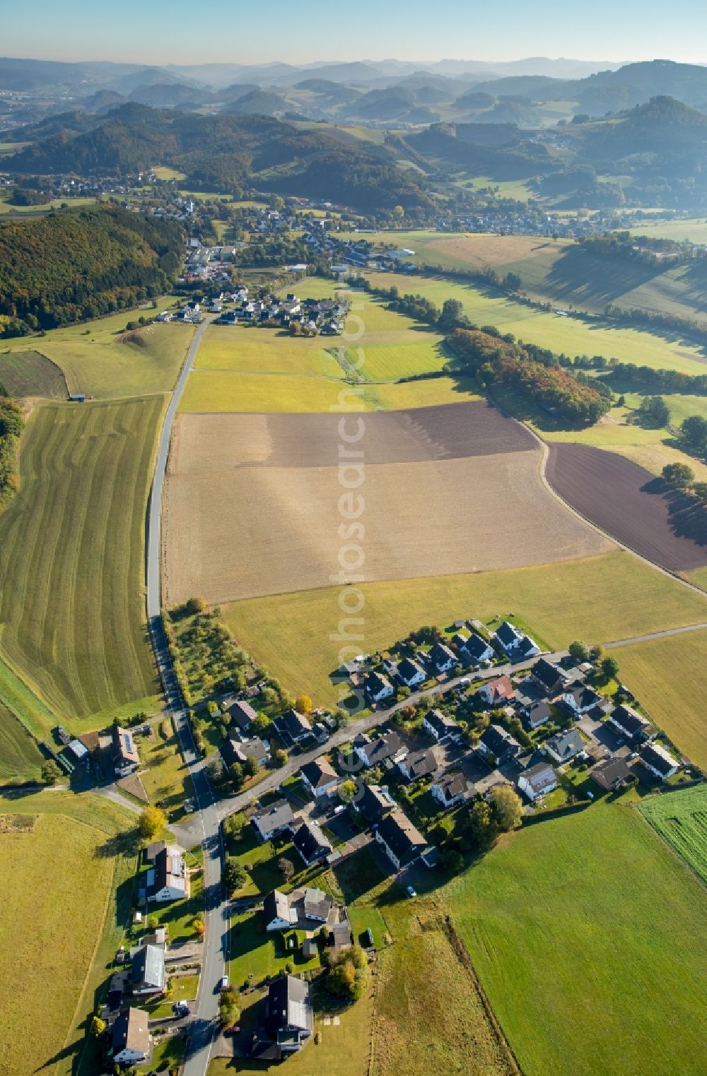 Visbeck from the bird's eye view: Village view of Visbeck in the state North Rhine-Westphalia