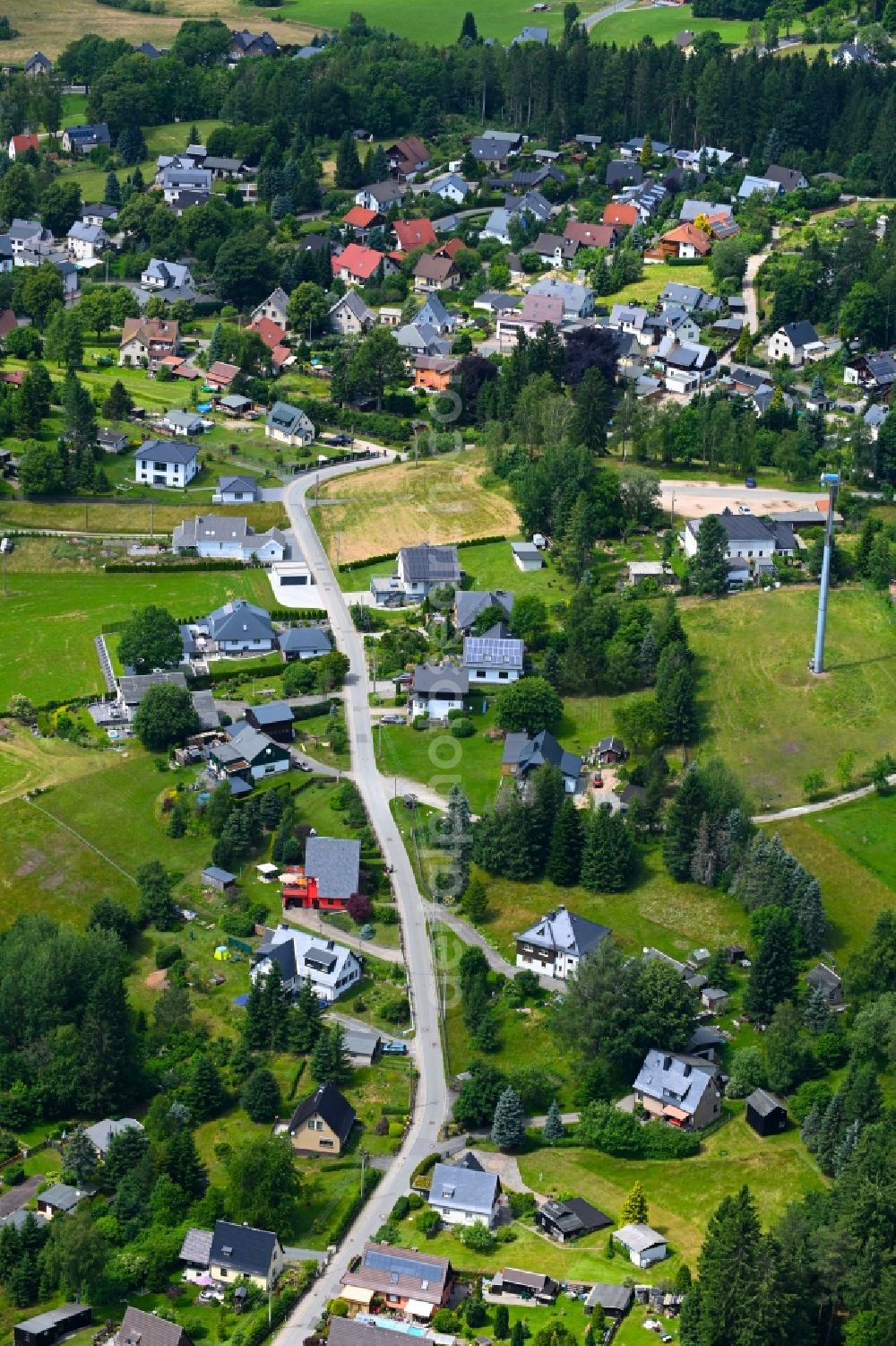 Aerial image Vogelsgrün - Village view in Vogelsgruen in the state Saxony, Germany