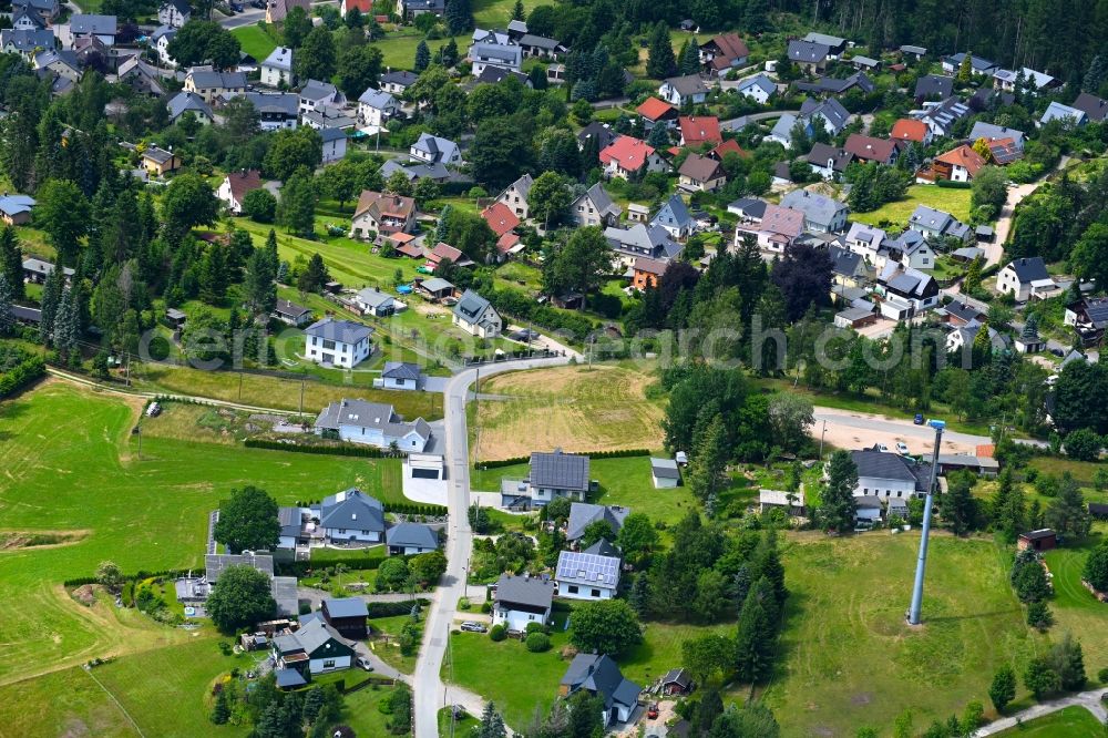 Vogelsgrün from above - Village view in Vogelsgruen in the state Saxony, Germany