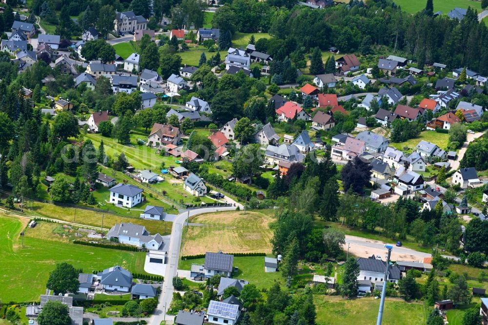 Vogelsgrün from the bird's eye view: Village view in Vogelsgruen in the state Saxony, Germany