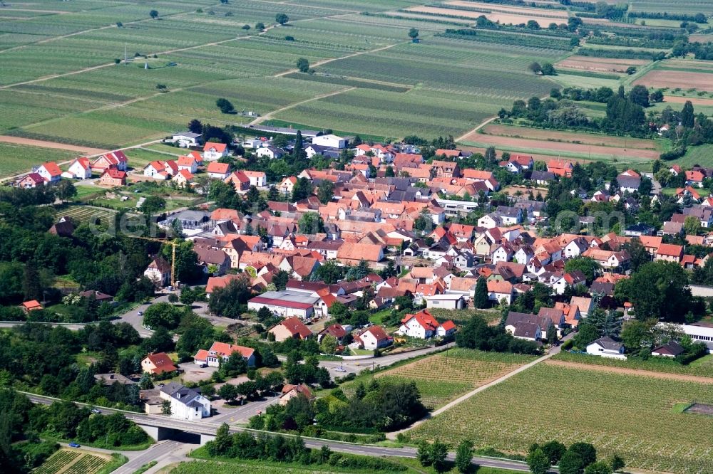 Walsheim from above - Village view in Walsheim in the state Rhineland-Palatinate