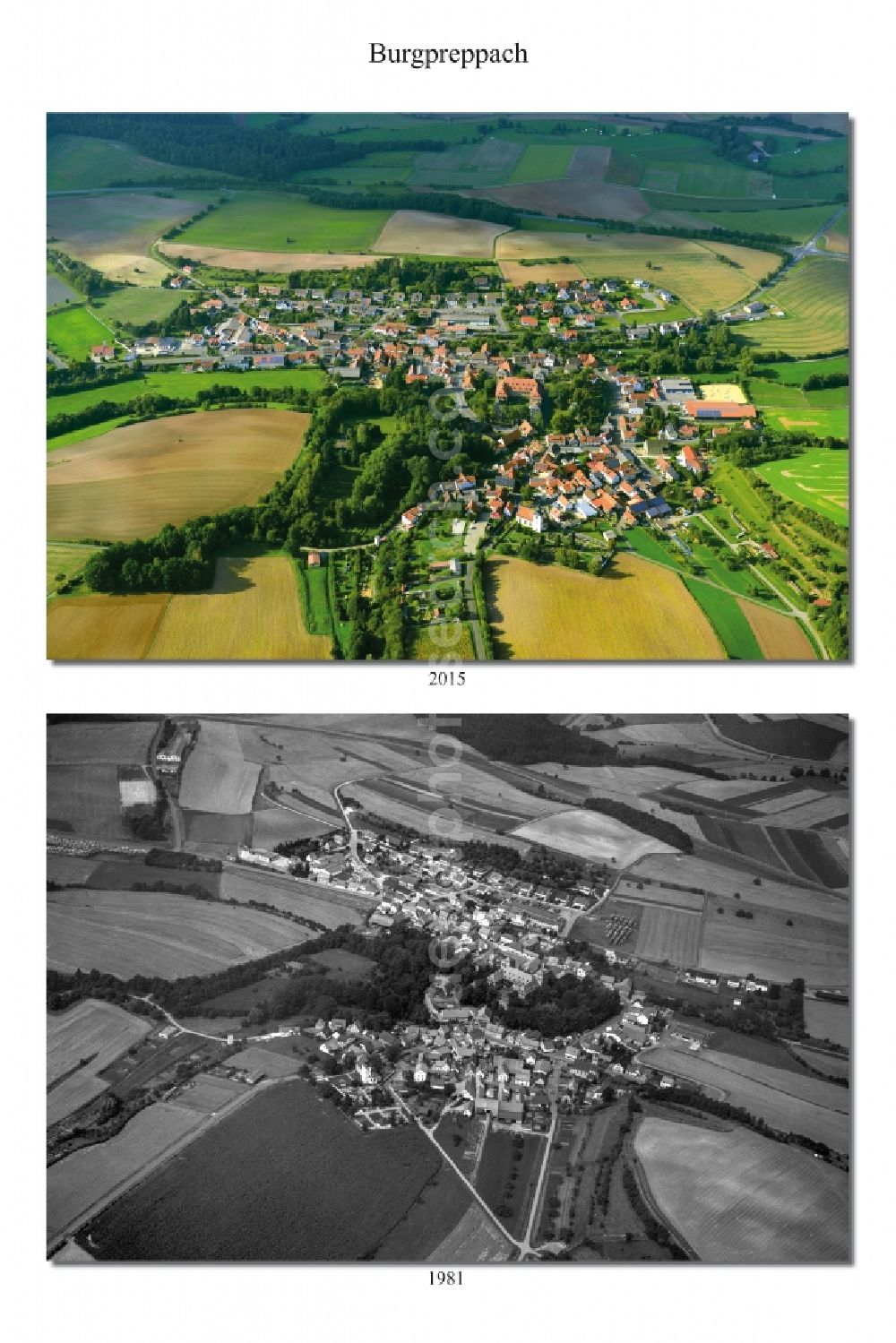 Aerial photograph Burgpreppach - Village - View of the district Hassberge belonging municipality in Burgpreppach in the state Bavaria