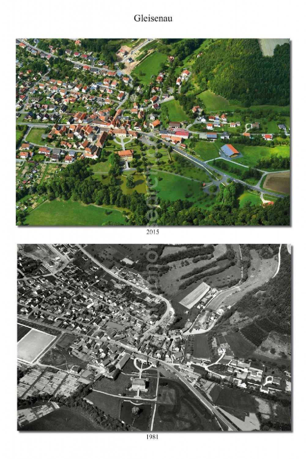 Aerial image Gleisenau - Village - View of the district Hassberge belonging municipality in Gleisenau in the state Bavaria