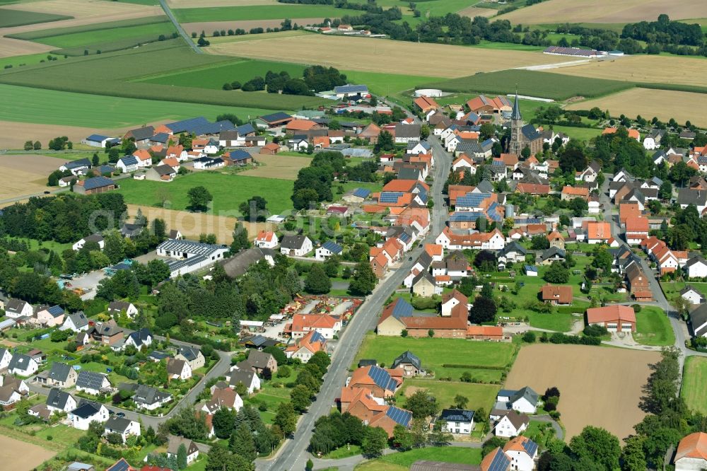 Warburg from the bird's eye view: Village view in Warburg in the state North Rhine-Westphalia, Germany