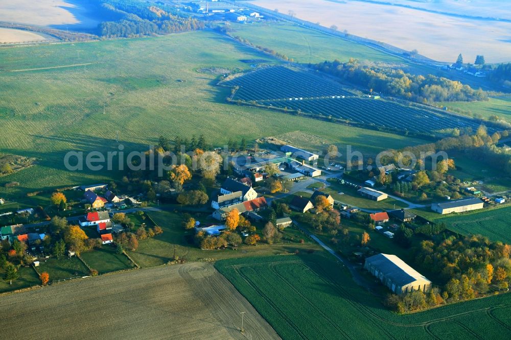 Warrenzin from above - Village view in Warrenzin in the state Mecklenburg - Western Pomerania, Germany