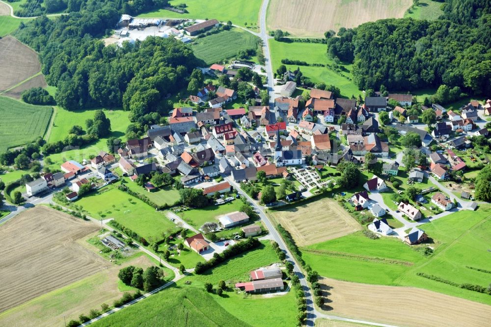 Aerial photograph Wattendorf - Village view in Wattendorf in the state Bavaria, Germany