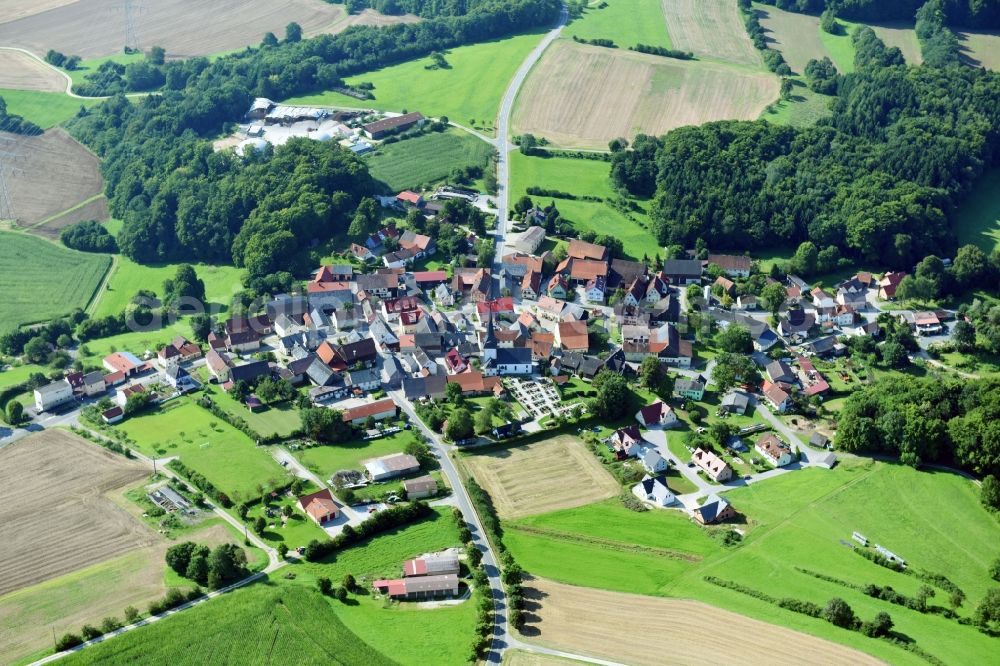 Wattendorf from above - Village view in Wattendorf in the state Bavaria, Germany