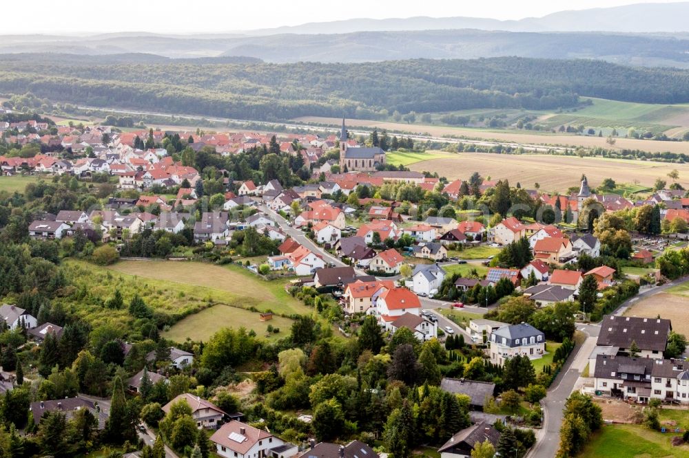 Wattenheim from above - Village view in Wattenheim in the state Rhineland-Palatinate, Germany