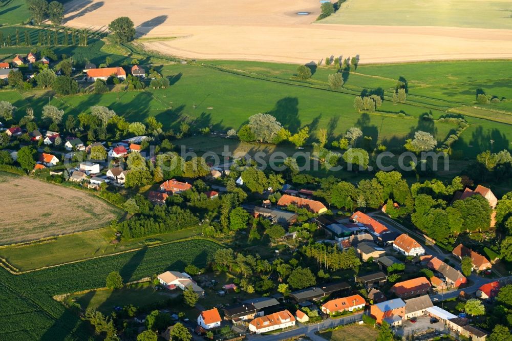 Wattmannshagen from the bird's eye view: Village view in Wattmannshagen in the state Mecklenburg - Western Pomerania, Germany