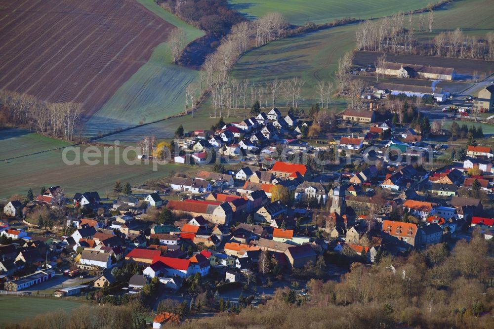 Weißenschirmbach from above - Village view in Weissenschirmbach in the state Saxony-Anhalt, Germany