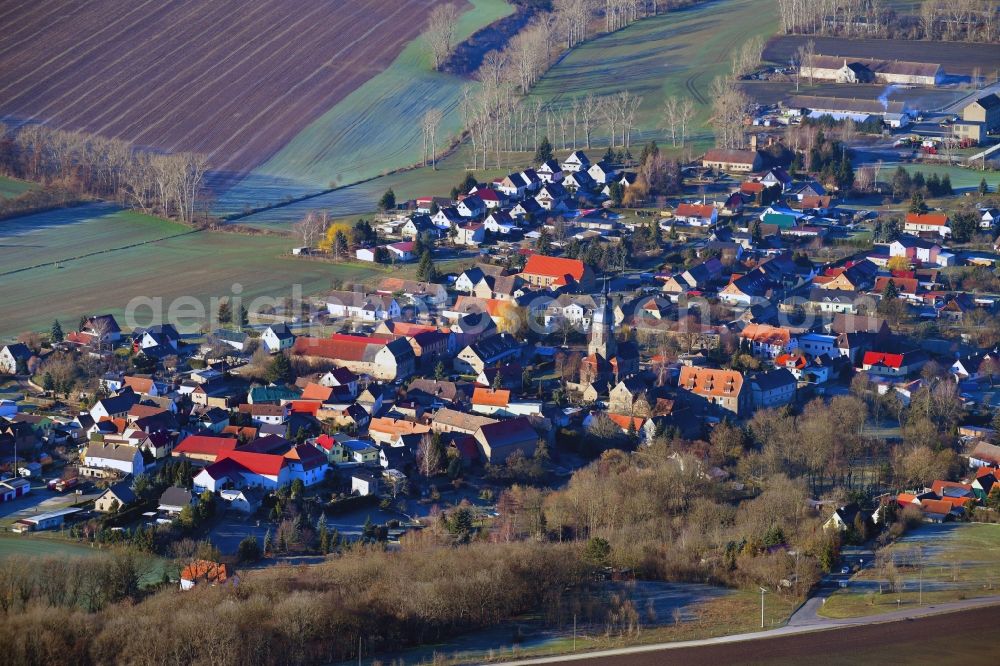 Aerial image Weißenschirmbach - Village view in Weissenschirmbach in the state Saxony-Anhalt, Germany